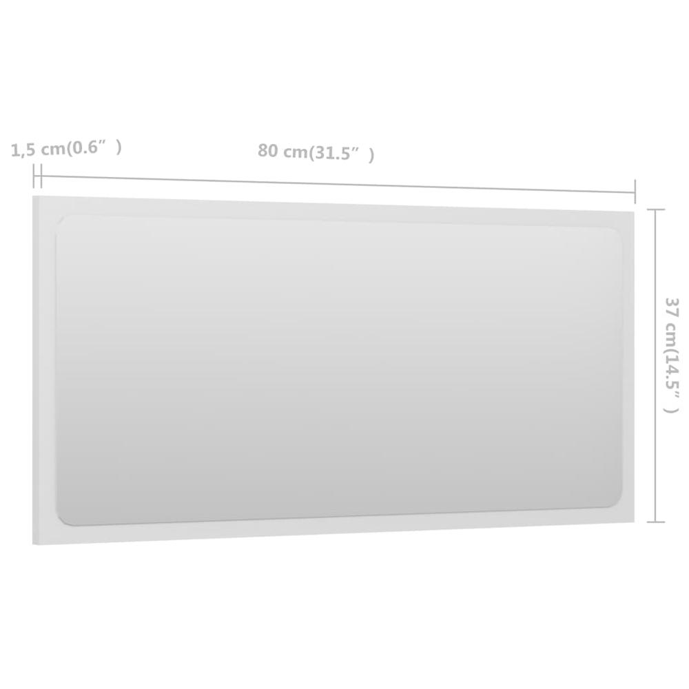 vidaXL Bathroom Mirror White 31.5"x0.6"x14.6" Chipboard, 804614