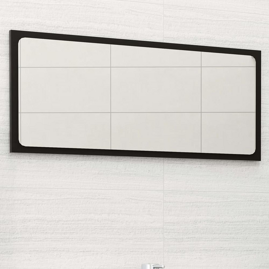 vidaXL Bathroom Mirror Black 31.5"x0.6"x14.6" Chipboard, 804615