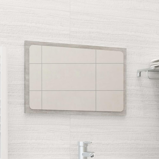 vidaXL Bathroom Mirror Concrete Gray 23.6"x0.6"x14.6" Chipboard, 804610