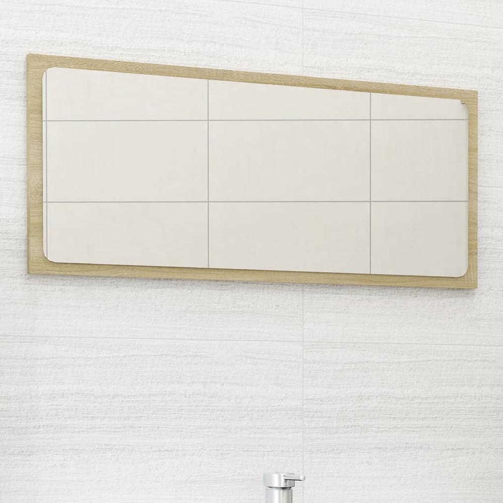 vidaXL Bathroom Mirror Sonoma Oak 31.5"x0.6"x14.6" Chipboard, 804617