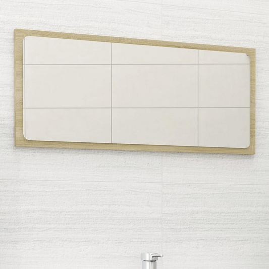 vidaXL Bathroom Mirror Sonoma Oak 31.5"x0.6"x14.6" Chipboard, 804617