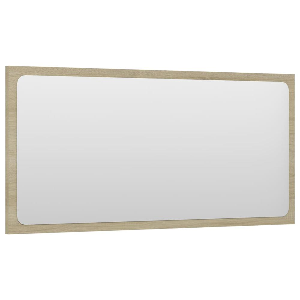 vidaXL Bathroom Mirror Sonoma Oak 31.5"x0.6"x14.6" Chipboard, 804617