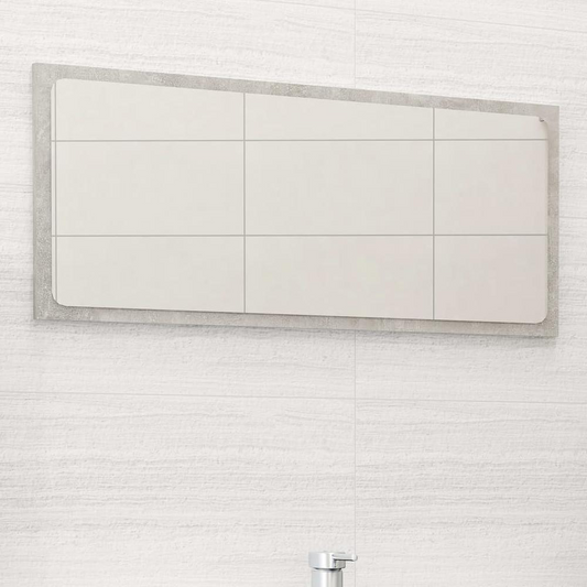 vidaXL Bathroom Mirror Concrete Gray 31.5"x0.6"x14.6" Chipboard, 804618