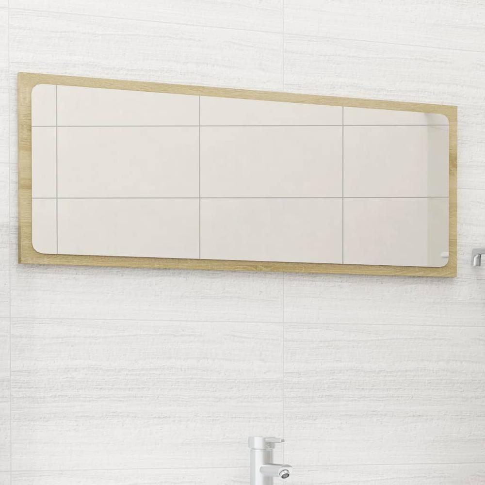 vidaXL Bathroom Mirror Sonoma Oak 35.4"x0.6"x14.6" Chipboard, 804625