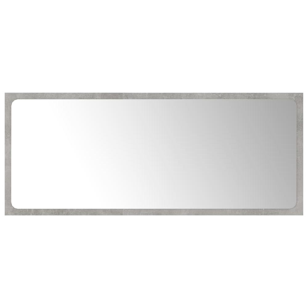 vidaXL Bathroom Mirror Concrete Gray 35.4"x0.6"x14.6" Chipboard, 804626