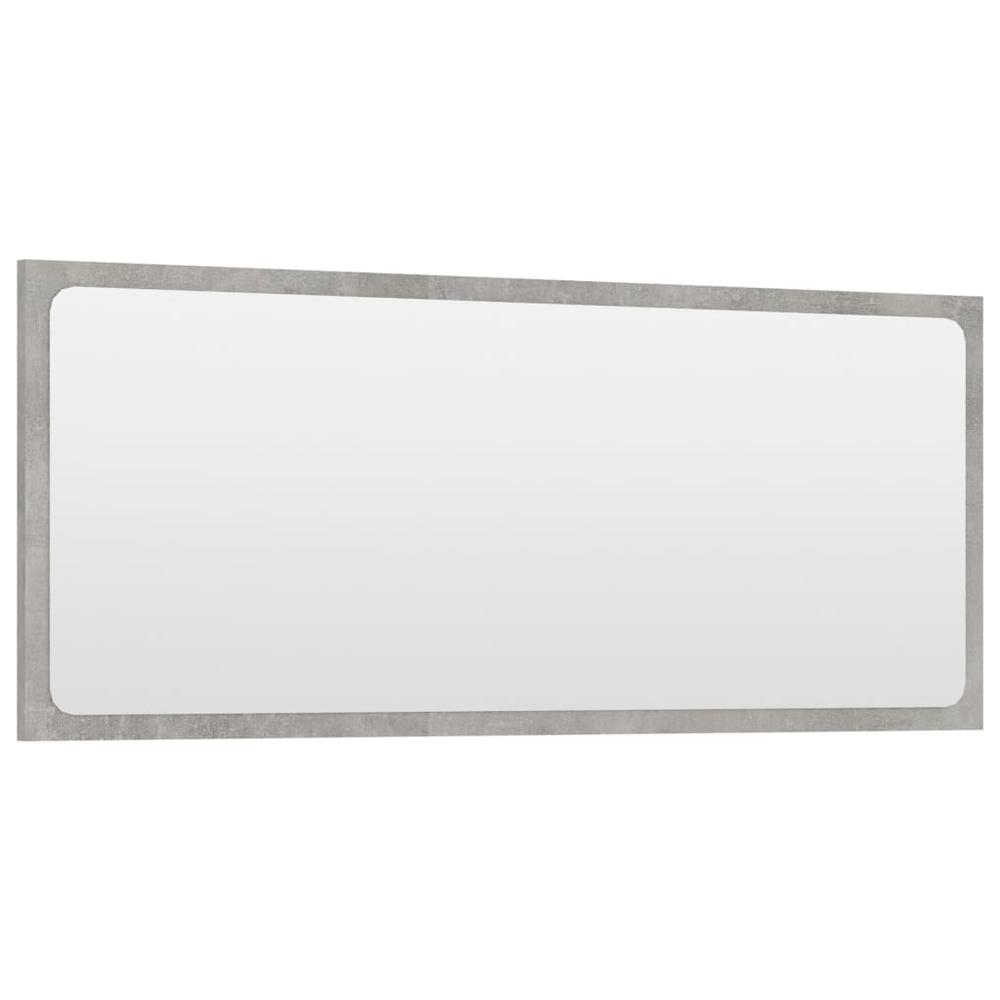 vidaXL Bathroom Mirror Concrete Gray 35.4"x0.6"x14.6" Chipboard, 804626