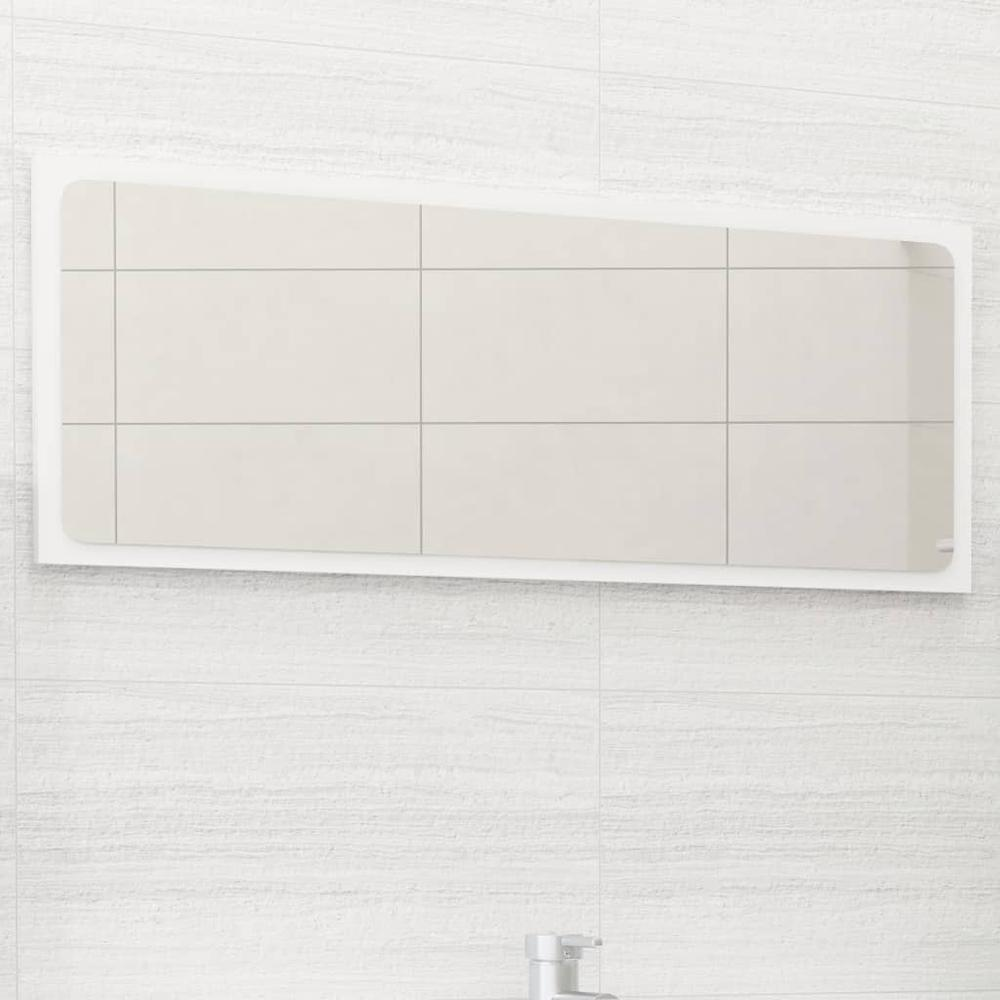 vidaXL Bathroom Mirror White 35.4"x0.6"x14.6" Chipboard, 804622