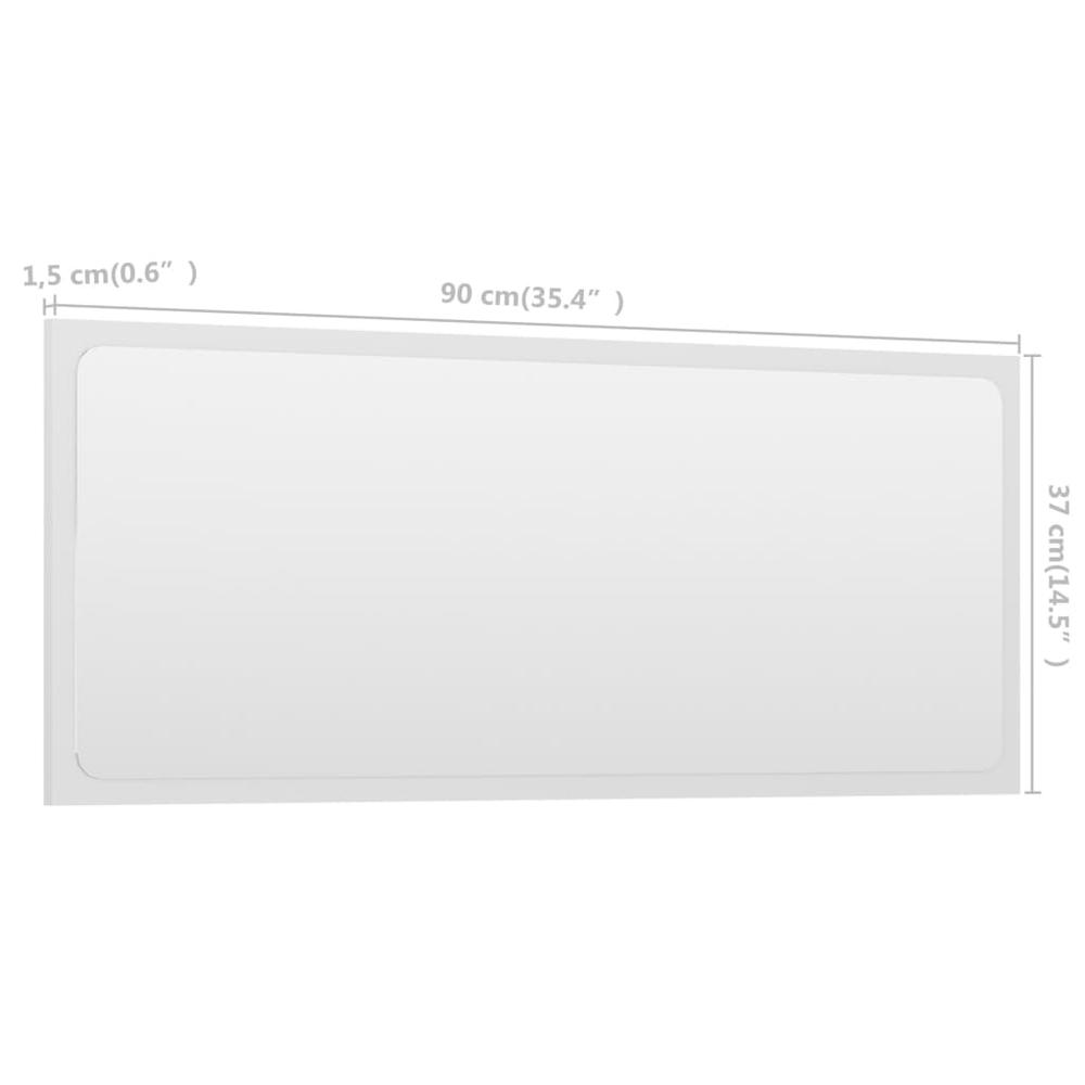 vidaXL Bathroom Mirror White 35.4"x0.6"x14.6" Chipboard, 804622