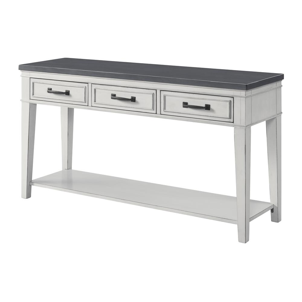 Martin Svensson Home Del Mar Sofa Console Table, Antique White and Grey