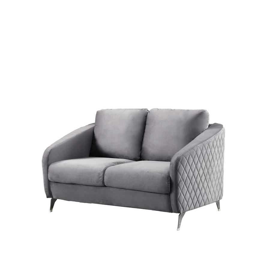 Sofia Gray Velvet Modern Chic Loveseat Couch