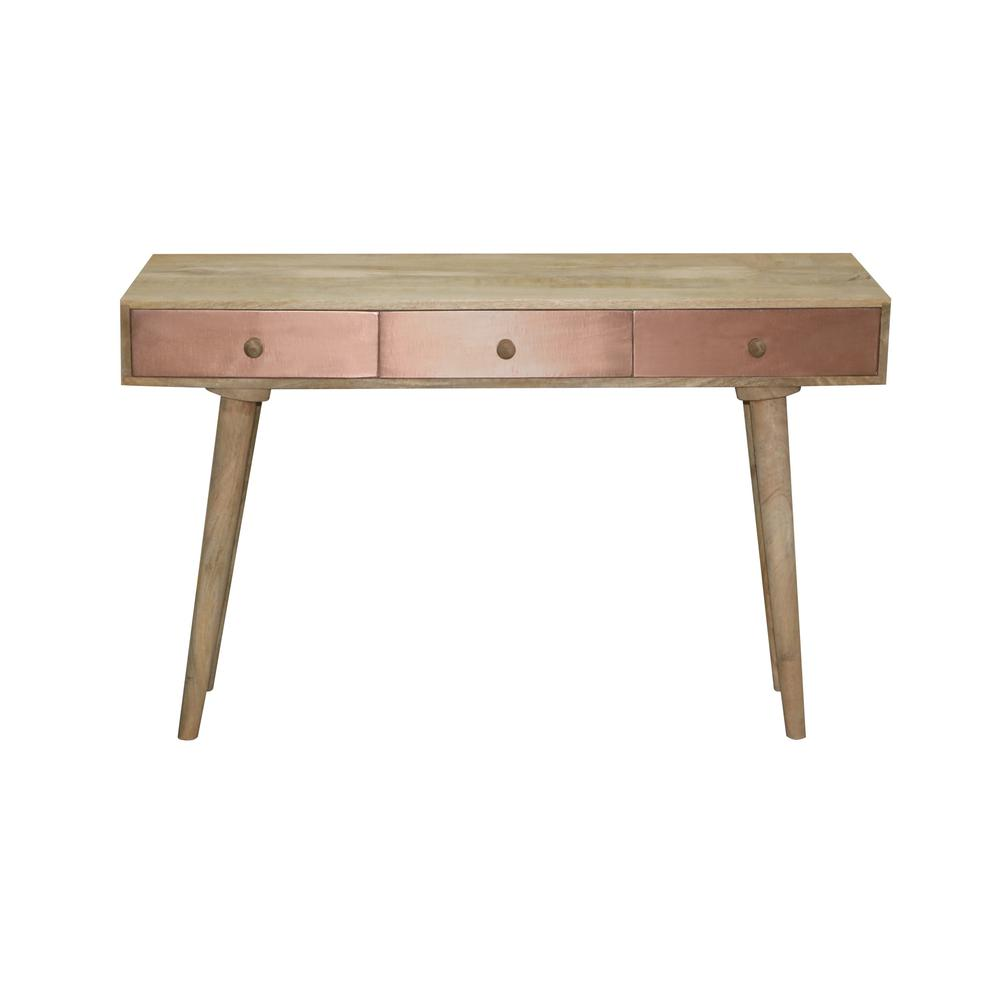 Sofa/Console Table, Tan/Copper