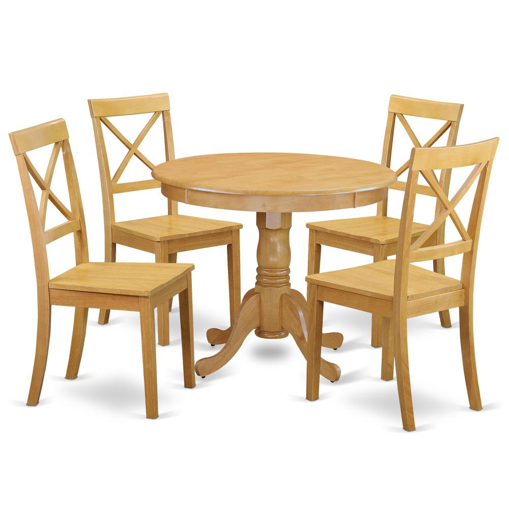 Dining Room Set Oak, ANBO5-OAK-W