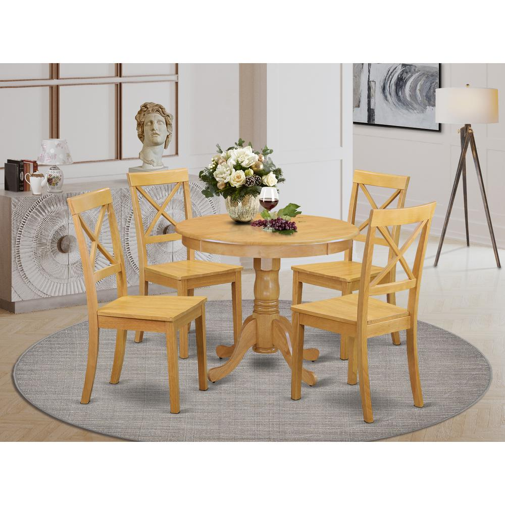 Dining Room Set Oak, ANBO5-OAK-W