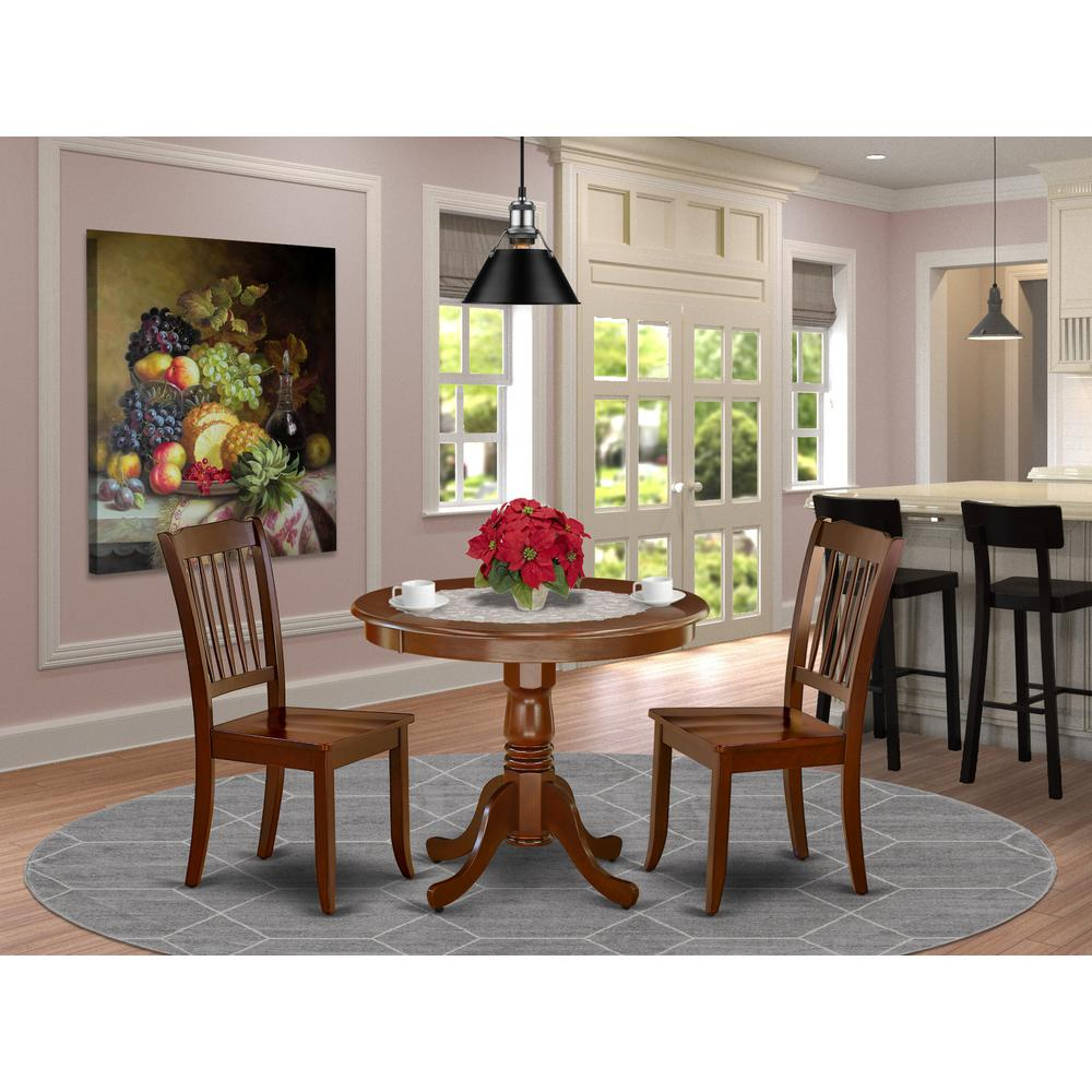 Dining Room Set Mahogany, ANDA3-MAH-W