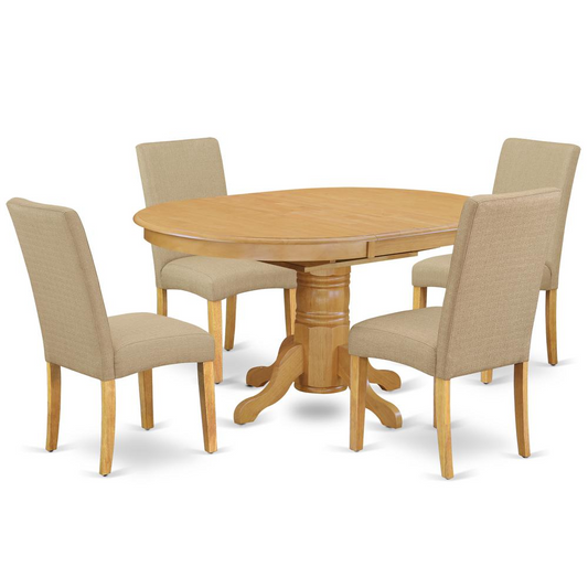 Dining Room Set Oak, AVDR5-OAK-16