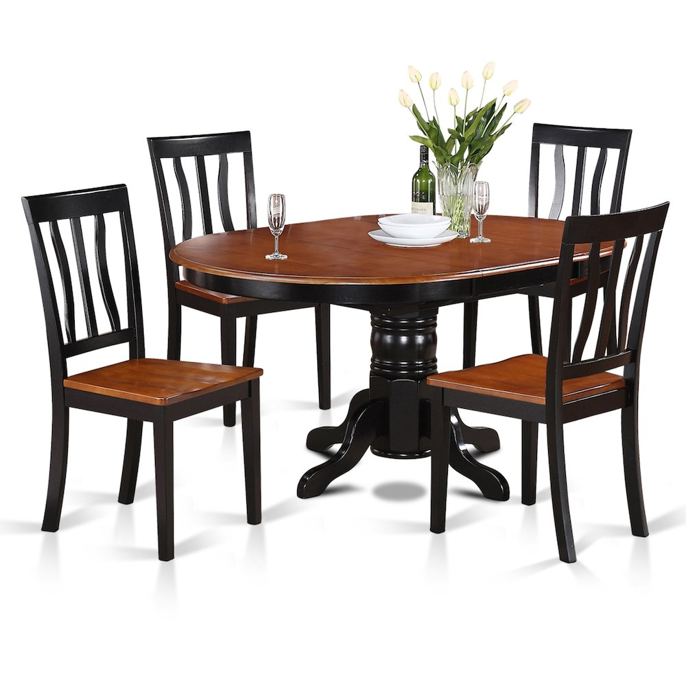 5  Pc  Dining  room  set-Oval  Dining  with  Leaf  and  4  Dining  Chairs