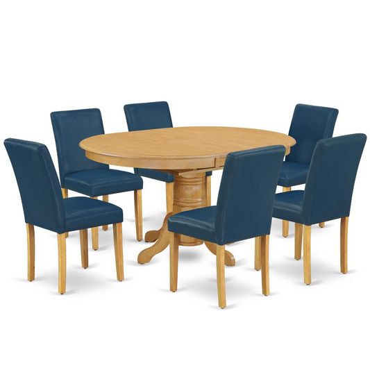 Dining Room Set Oak, AVAB7-OAK-55