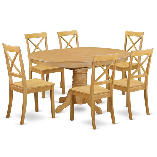 Dining Room Set Oak, AVBO7-OAK-W