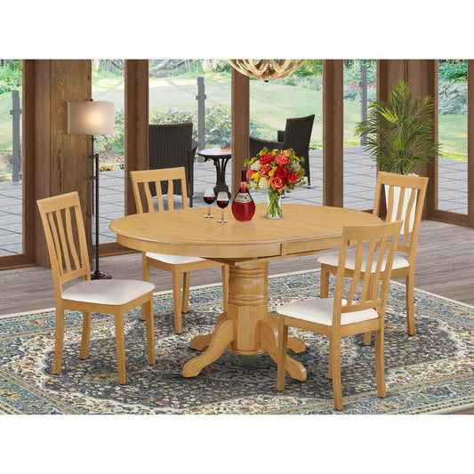 Dining Room Set Oak, AVAT5-OAK-LC