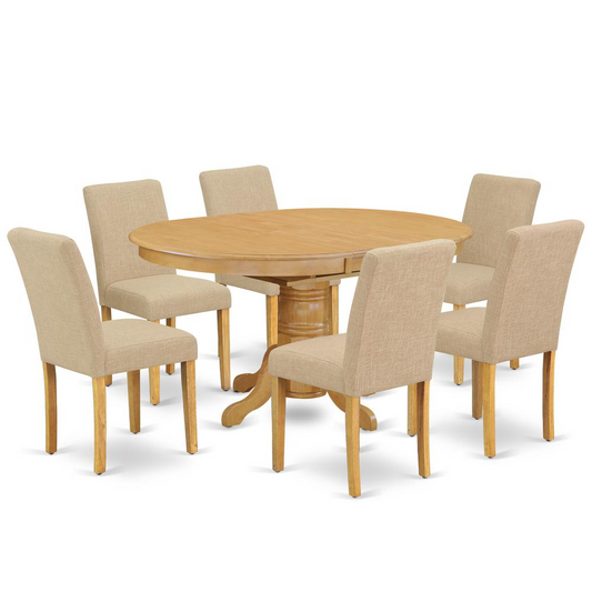 Dining Room Set Oak, AVAB7-OAK-04