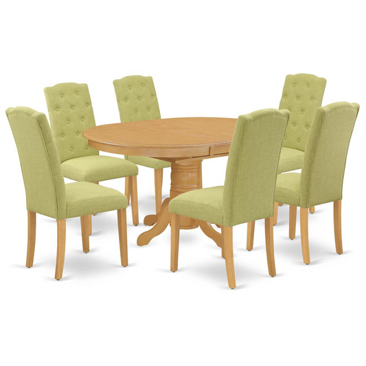 Dining Room Set Oak, AVCE7-OAK-07