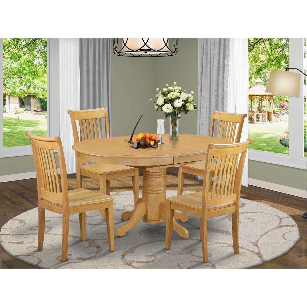 Dining Room Set Oak, AVPO5-OAK-W