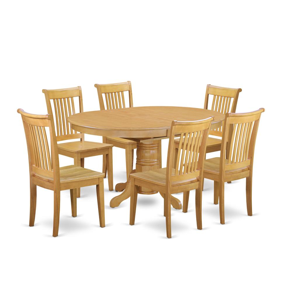 Dining Room Set Oak, AVPO7-OAK-W