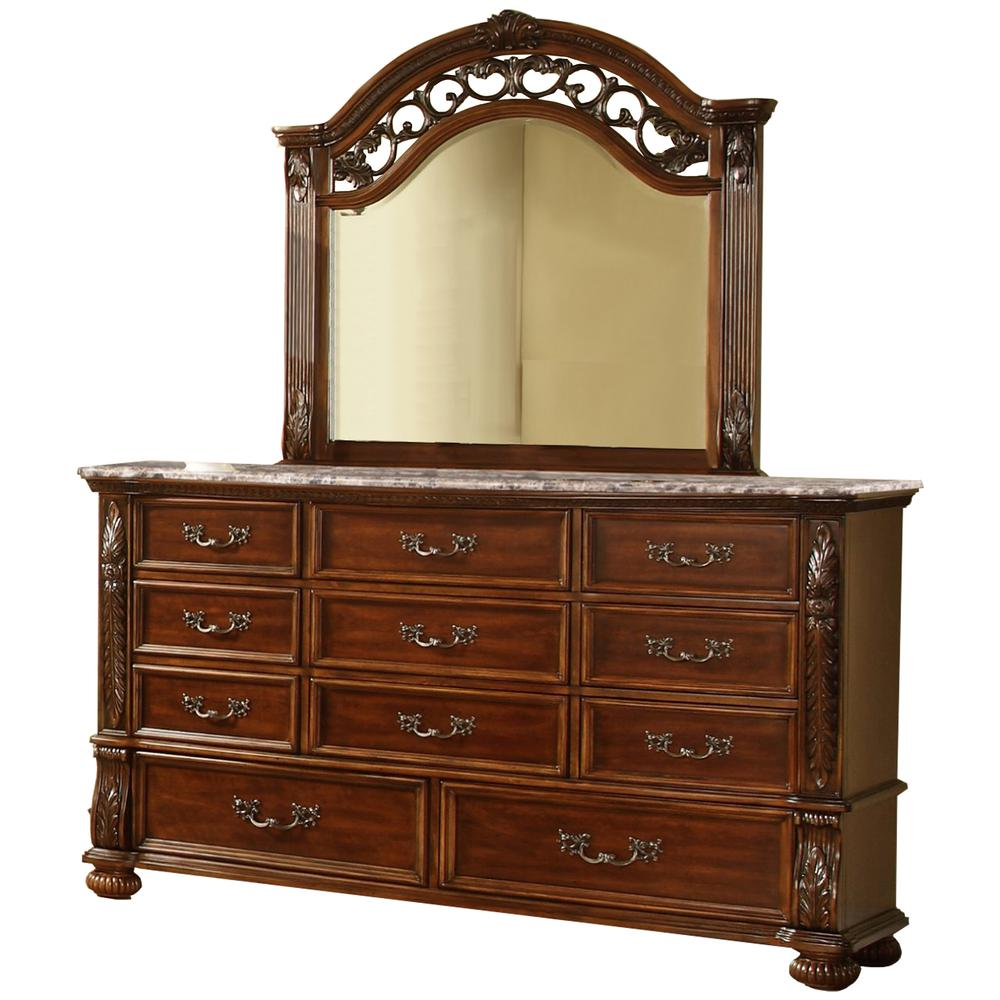 Bessy Traditional Cherry Dresser and Mirror