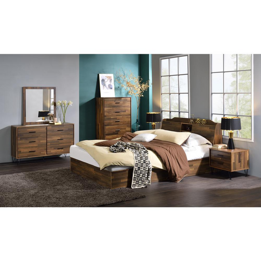 ACME Hestia Queen Bed, Walnut Finish