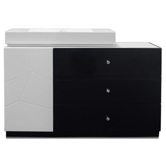 Berlin 6-Drawer Modern Dresser in Black/White