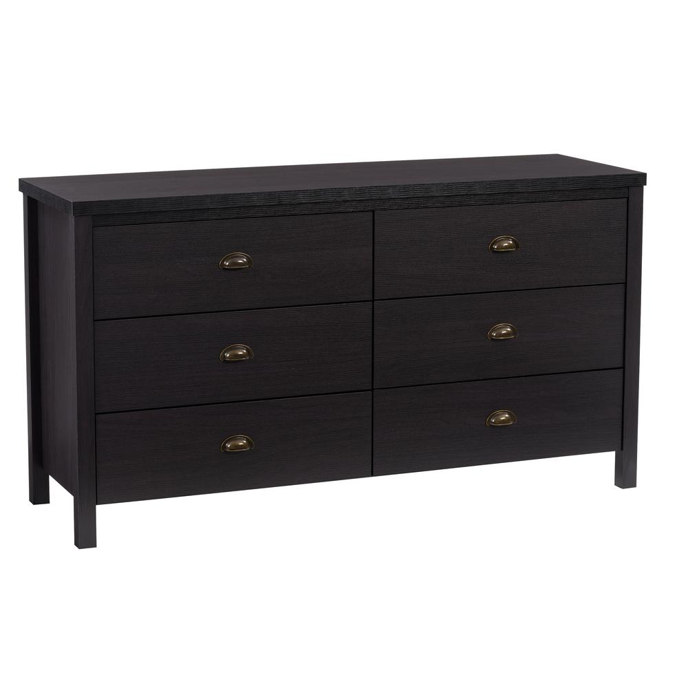 CorLiving Boston 6 Drawer Dresser, Black