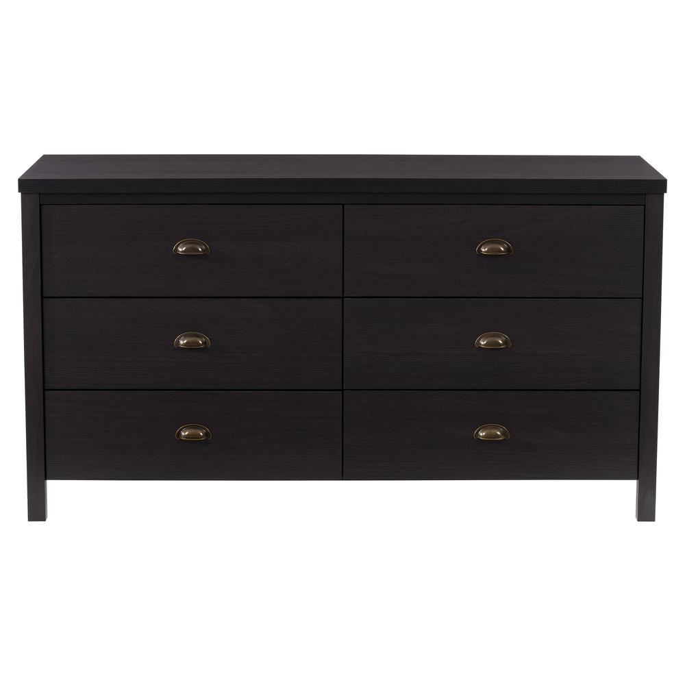 CorLiving Boston 6 Drawer Dresser, Black