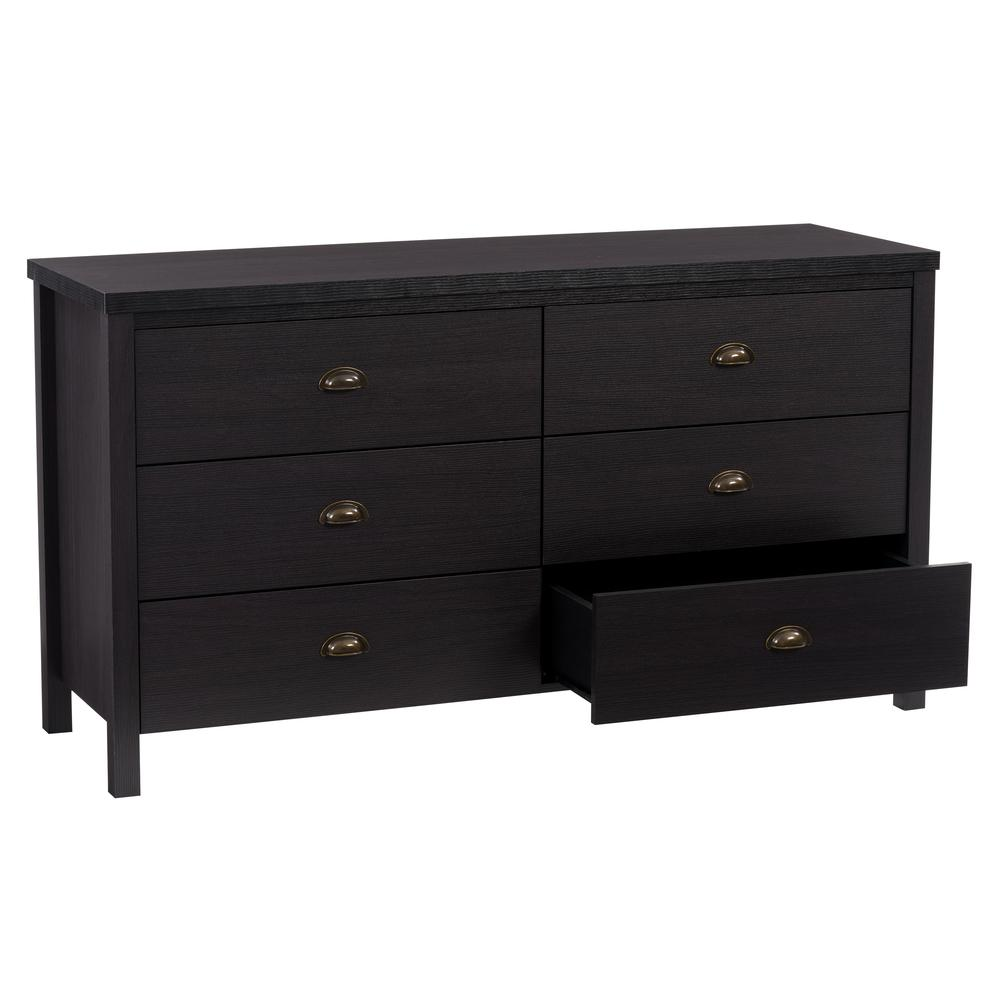 CorLiving Boston 6 Drawer Dresser, Black