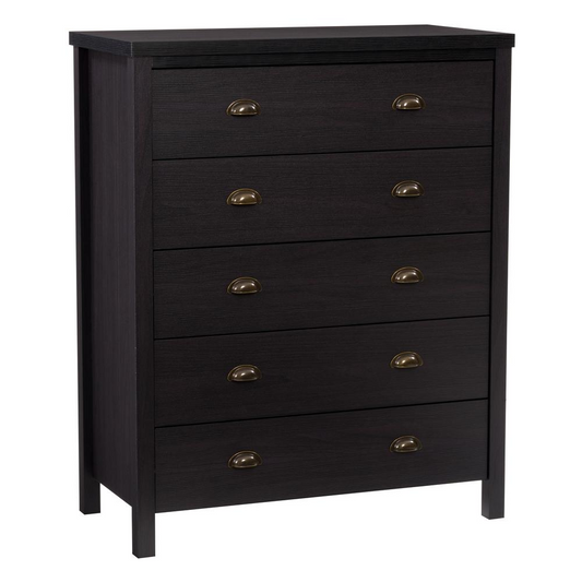 CorLiving Boston 5 Drawer Dresser, Black