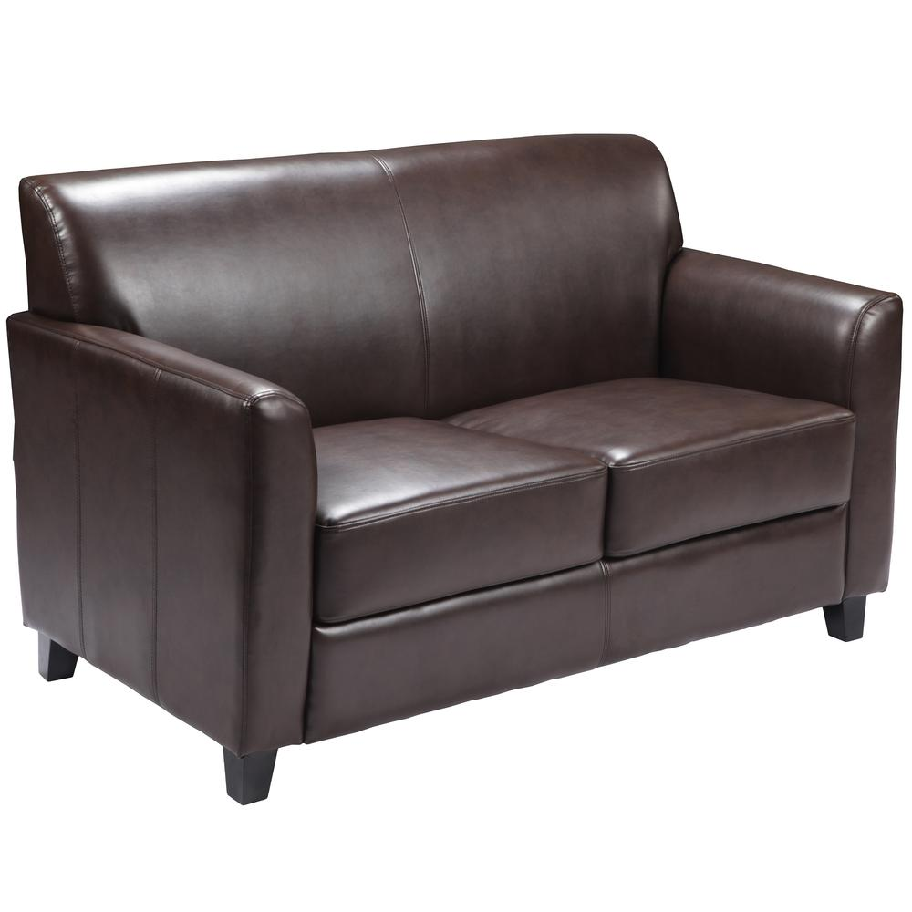 HERCULES Diplomat Series Brown LeatherSoft Loveseat