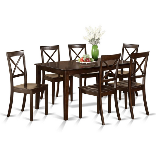 7  Pc  Dining  set-Dining  Table  and  6  Wood  Dining  Chairs