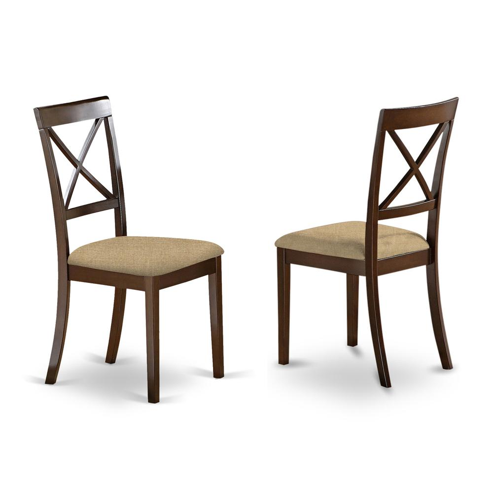 CABO7S-CAP-C 7 Pc Dining set-Dining Table and 6 Linen seat dining chairs