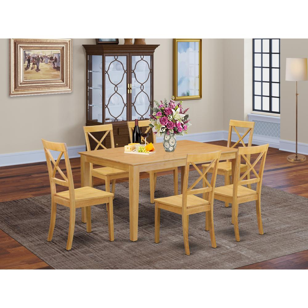 Dining Room Set Oak, CABO7-OAK-W