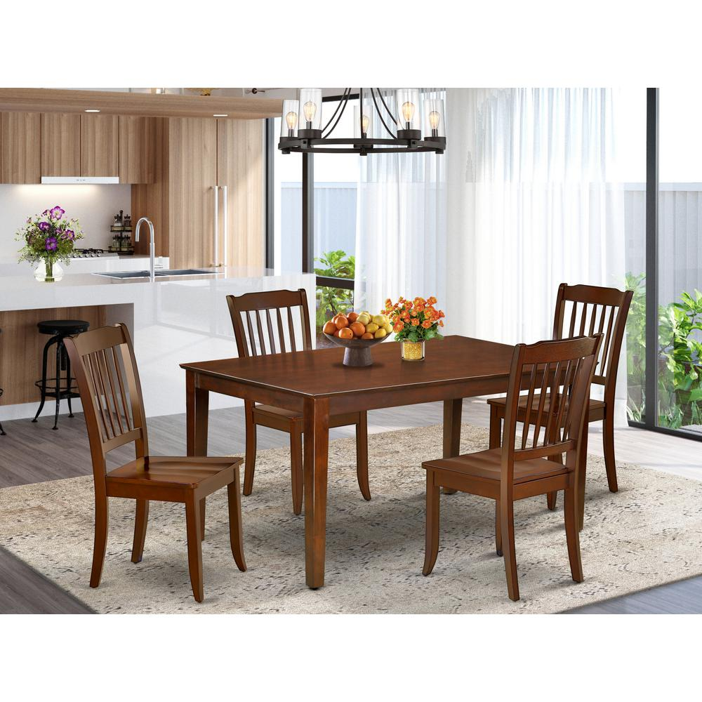 Dining Room Set Mahogany, CADA5-MAH-W