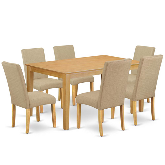 Dining Room Set Oak, CADR7-OAK-16