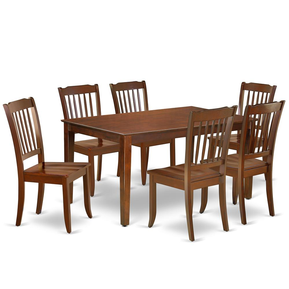 Dining Room Set Mahogany, CADA7-MAH-W