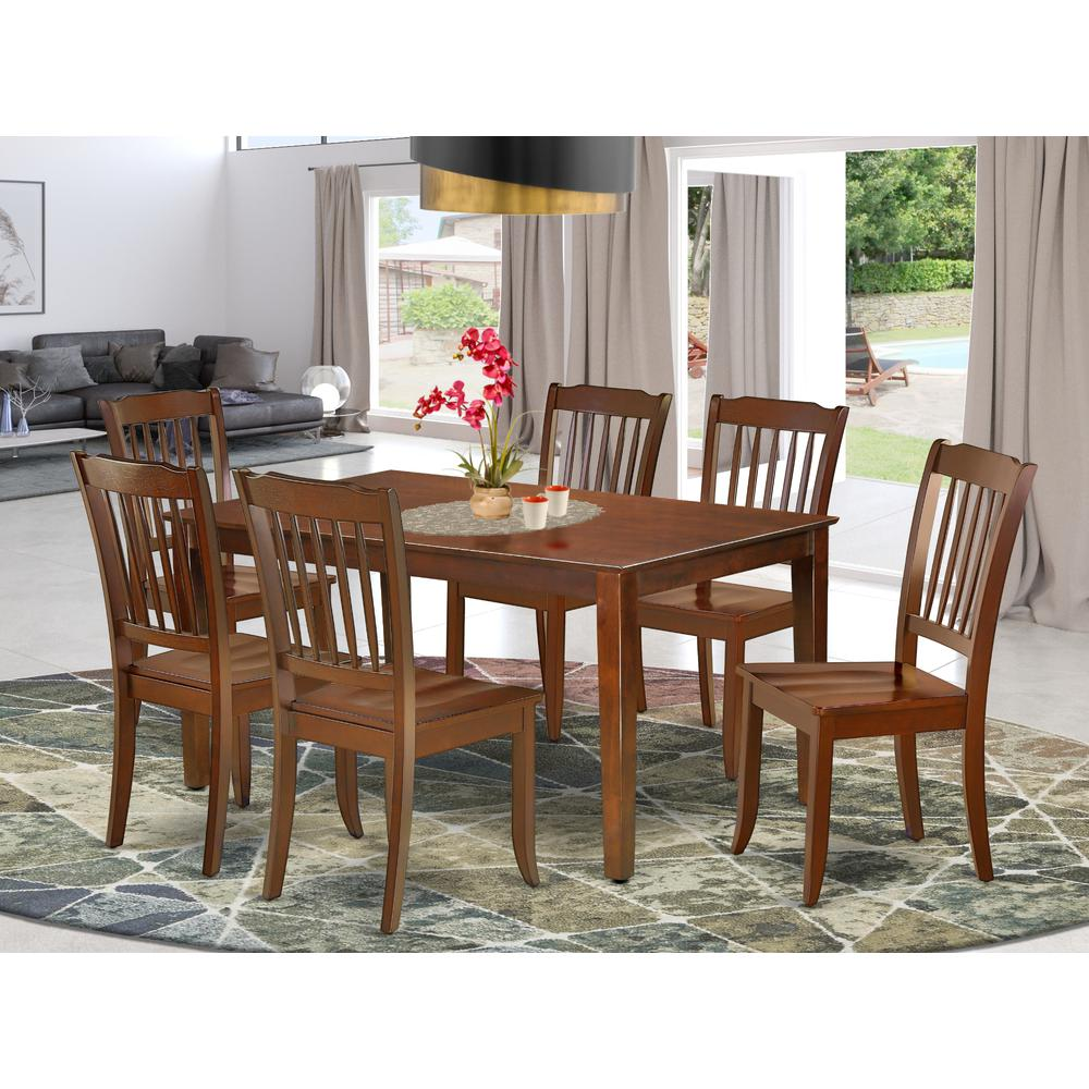 Dining Room Set Mahogany, CADA7-MAH-W