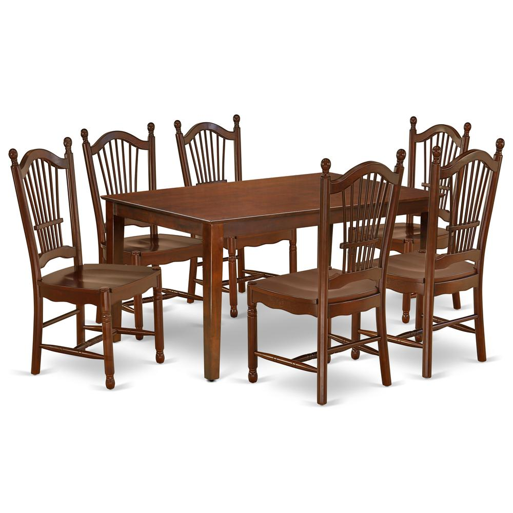 Dining Room Set Mahogany, CADO7-MAH-W