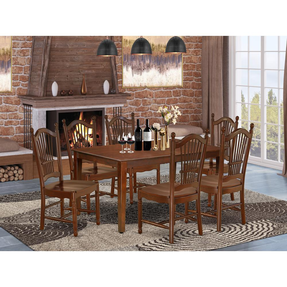 Dining Room Set Mahogany, CADO7-MAH-W