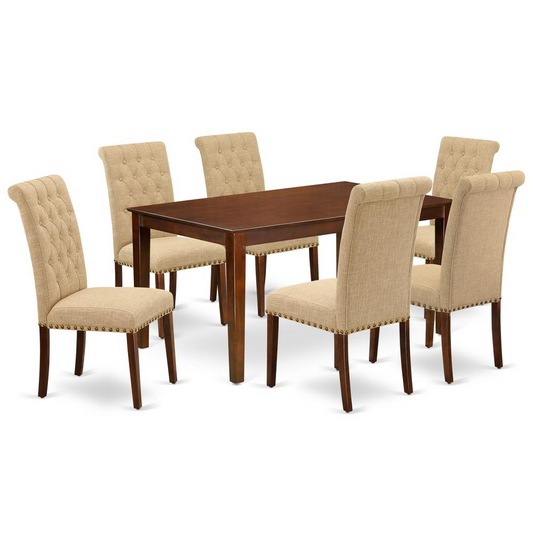 Dining Room Set Mahogany, CABR7-MAH-04