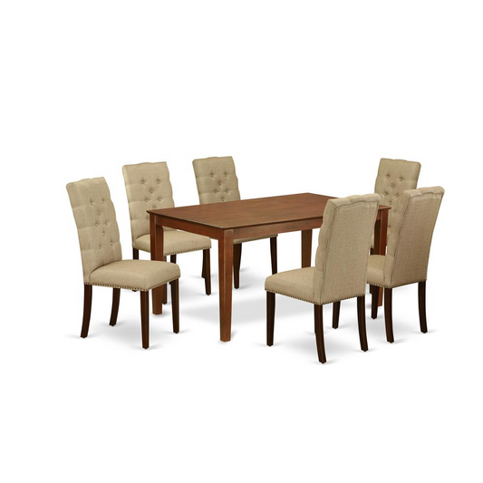 Dining Room Set Mahogany, CAEL7-MAH-16