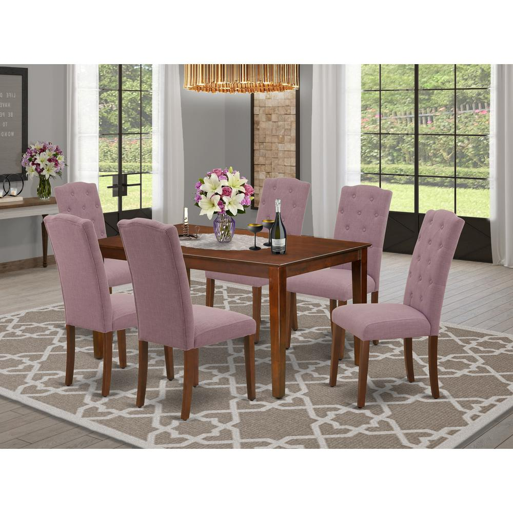 Dining Room Set Mahogany, CACE7-MAH-10