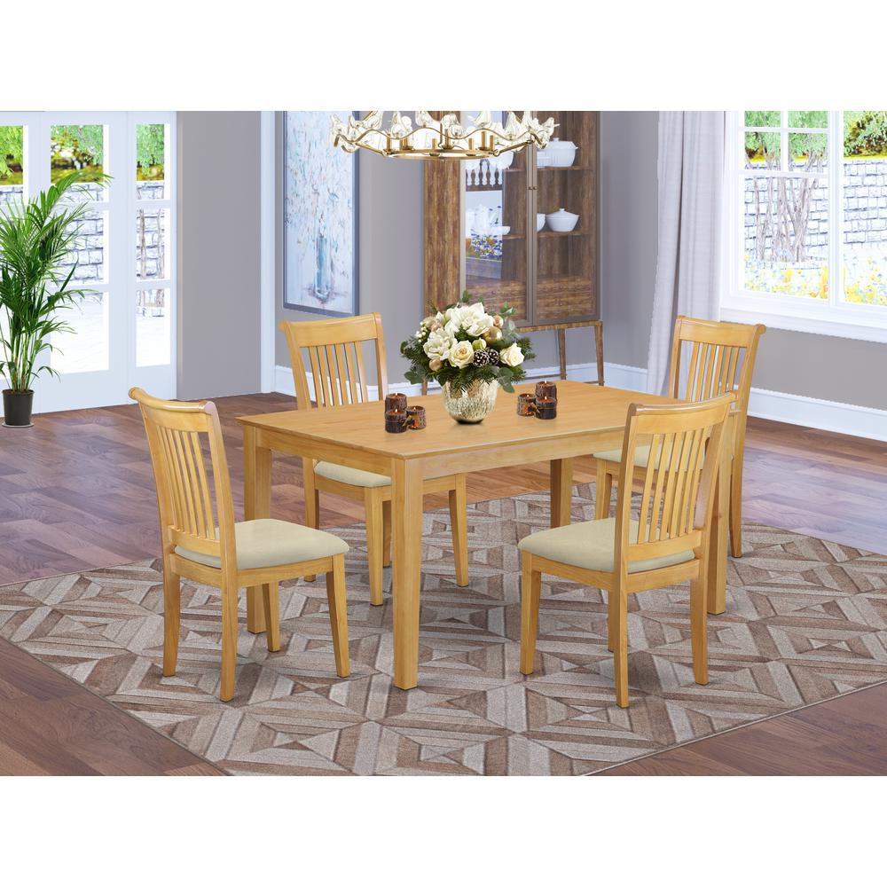 Dining Room Set Oak, CAPO5-OAK-C