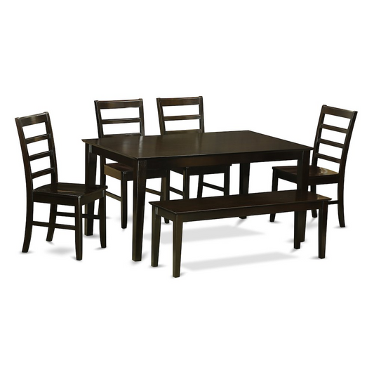 6  Pc  Dining  set  with  bench  set-Dining  Table  and  4  Dining  Chairs  and  Bench