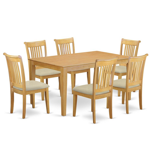 Dining Room Set Oak, CAPO7-OAK-C